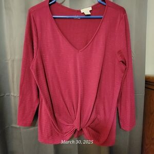 Stylish Red Long Sleeve Top